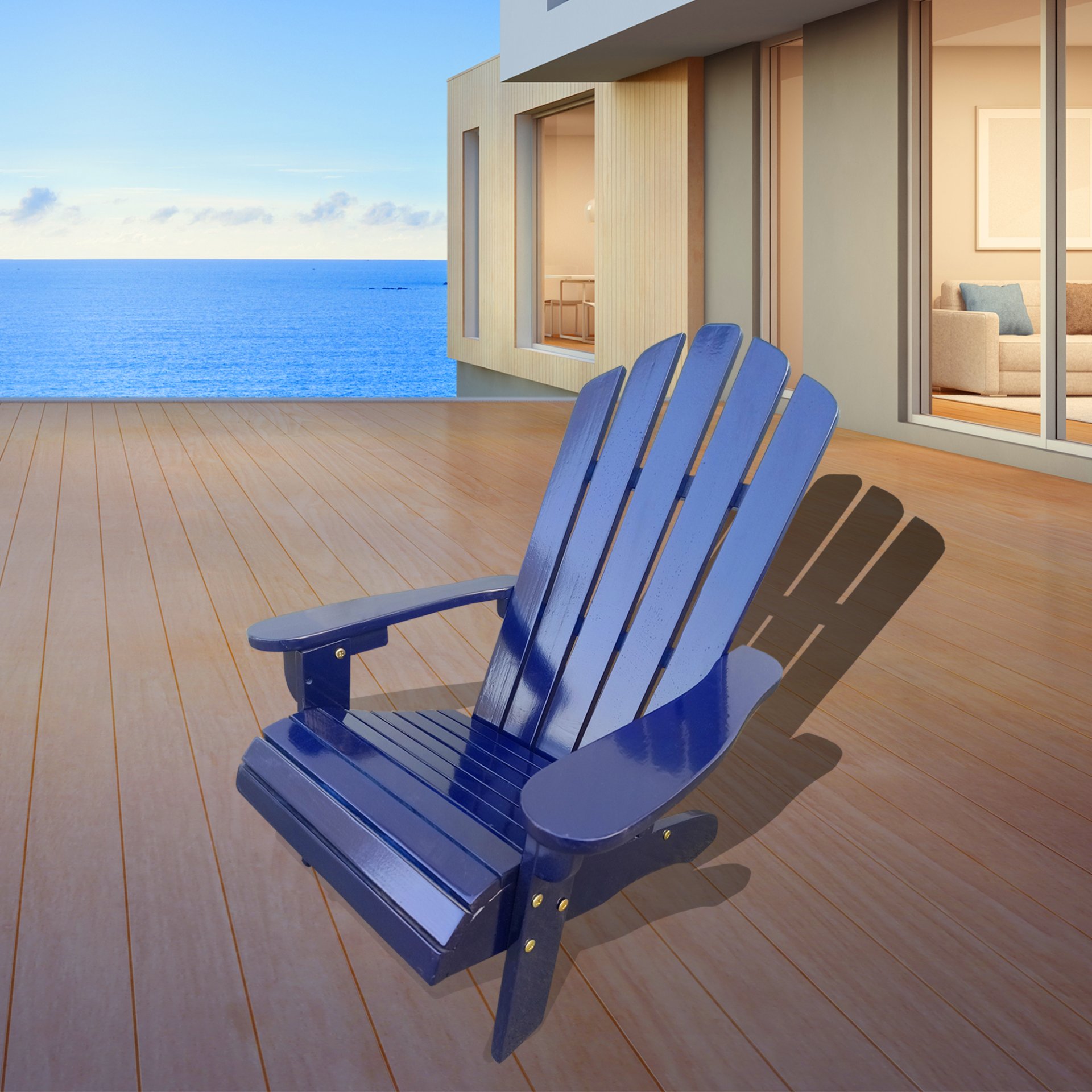 Outdoor Or Indoor Children Adirondack Chair - Blue - Image 4