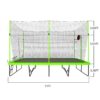 10Ft By 17Ft Rectangule Trampoline With Powder-Coated Galvanized Steel Tubes With Basketball Hoop System Advanced Ladder - Green - Image 3