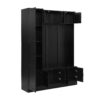 Tall Hall Tree With Shoe Storage, 4 In 1 Entryway Bench With 6 Cabinets, 4 Coat Hooks & Adjustable Shelf For Hallway - Black - Image 16