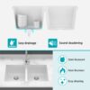 Kitchen Sink Double Bowl Granite Composite Undermount 33" X 19" - White - Image 7