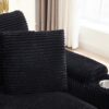Convertible Sectional Sofa Bed Set With Armrest Storage, Cup Holder, USB - Black - Image 11