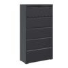 Modern 5 Drawer Steel Lateral File Cabinet With Lock For Legal / Letter / A4 / F4 Files - Gunmetal Black - Image 5