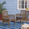 Casa - Acacia Dining Chair Set With Cushions - Dark Gray, 2 Pieces - Image 3