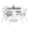 Dakota Charlotte - 5 Piece Contemporary Dining Set - White / Brown / Light Gray - Image 2