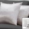 Pillows, Square, Insert Included, Decorative Throw, Hypoallergenic, Stylish Appearance (Set of 2) - Silver - Image 3