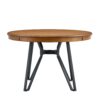 Mid Century Modern Round Dining Table With Metal Legs And Open Shelf - Light Ash - Image 4