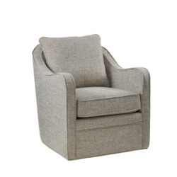 Wide Seat Swivel Arm Chair With 360 Degree Rotation - Gray