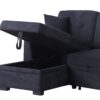 Sectional Sofa Bed - Dark Blue - Image 2