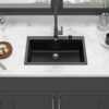 Kitchen Sink 33" X 22" Granite Composite Drop In Sink With Durable Construction - Black - Image 2