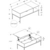 Table, Rectangular, Cocktail, Lift - Top, Contemporary & Modern - Taupe - Image 7