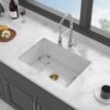 27" Undermount Single Bowl Kitchen Sink Rectangular Deep Bas With Dual Mount Installation - White - Image 3