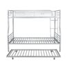 Full Long Over Queen Metal Bunk Bed With Trundle - Silver - Image 7