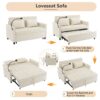 Loveseat Sofa Pull Out Sofa Bed Sleeper Sofa With A Reversible Backrest Cushion, Side Pockets, 2 USB Ports And A Phone Holder For Living Room - Beige - Image 5