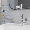 Bathroom Sink Faucet With Spray Function And Temperature Display, Anti Skid Switch, 360 Degree Rotary, Brass Material - Chrome - Image 8