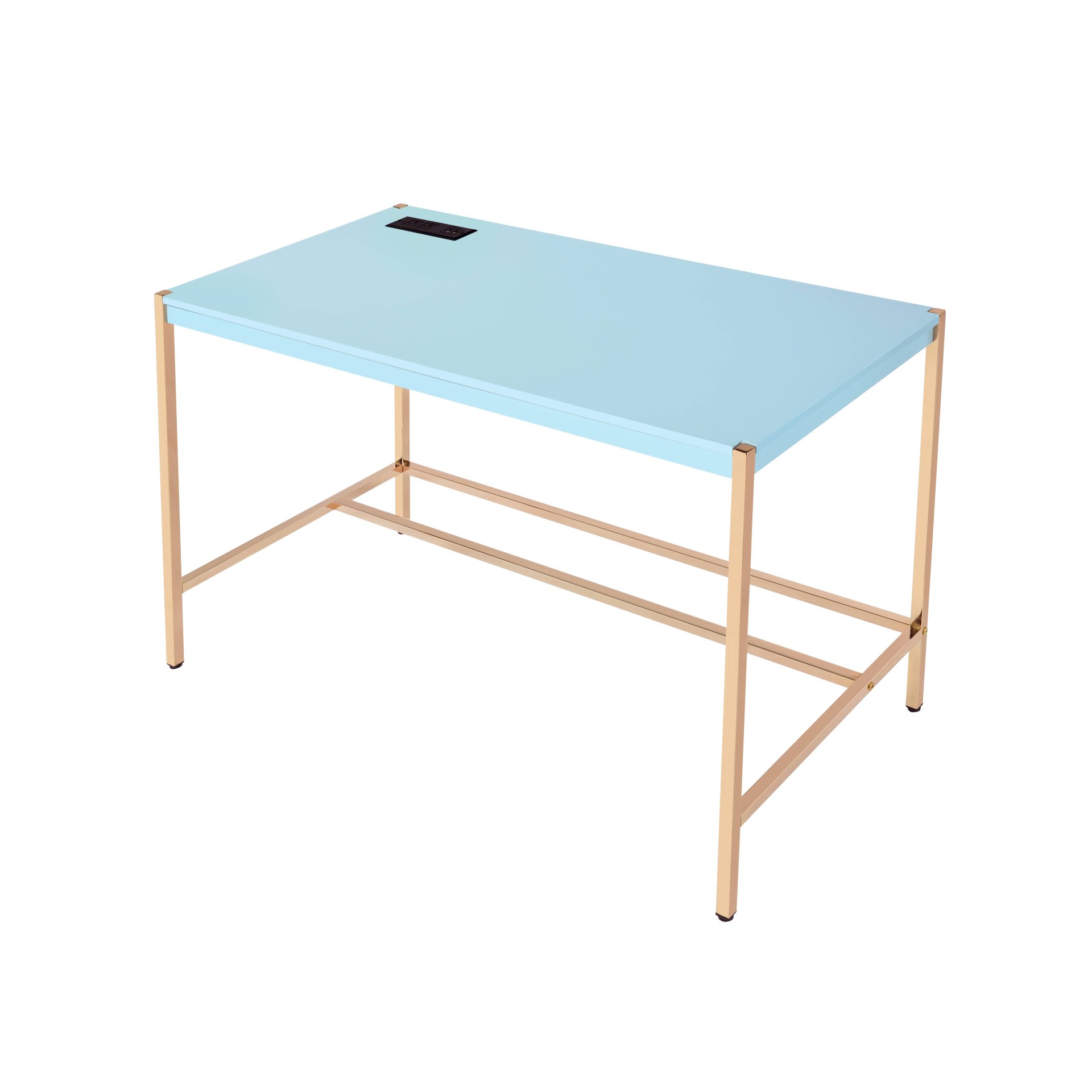 Midriaks - Writing Desk With USB - Gold / Light Blue - Image 5