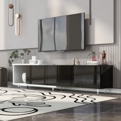 Modern Stylish TV Stand TV Cabinet For 80" TV - White / Black