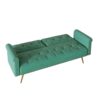 Velvet Sofa Bed With Nail Head Trim And Throw Pillow Sponge Filling Metal Legs - Green - Image 10