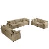 Modern Fabric Living Room Sofa (Set of 2) With 8 Cushion Upholstery - Tan - Image 17