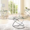 Modern Contemporary Cocktail Table Set - Chrome - Image 2