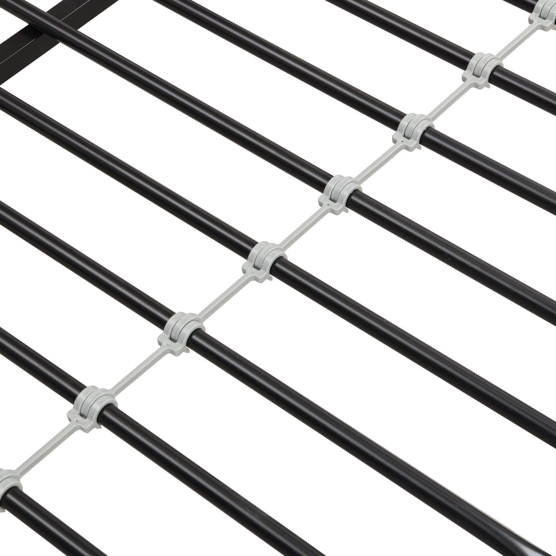 Modern Twin Over Full Metal Bunk Bed With Trundle And Dual Side Ladder And Metal Design - Black / Brown - Image 11