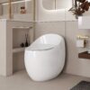 Modern Egg Shape Toilet 1.28 Gpf Single Flush Ceramic - White - Image 2