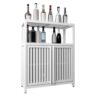 Bamboo Large Capacity Storage Cabinet With Shelves For Bathroom And Living Room - White - Image 6