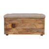 Buffalo - Hide Leather Storage Trunk - Beige / Brown - Image 7