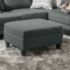 Classic Fabric Ottoman With Birch Wood Legs And High Quality Foam Padding - Charcoal - Image 4