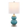 Belle - Contemporary Lamp (Set of 2) - Clear Sapphire Blue / Nickel / White - Image 3