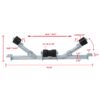 Durable Boat Trailer Bottom Support Bracket With Keel Rollers, 2204Lbs Capacity, Adjustable Height, Steel - Silver - Image 3