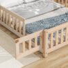 Full House-Shaped Headboard Floor Bed With Fence - Natural - Image 4