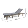 Ariana - Wooden Chaise Lounge With Cushion, Stylish Outdoor Relaxation - Gray - Image 3