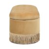 Melinda - Oval Tufted Bullion Fringe Storage Bench - Gold - Image 4