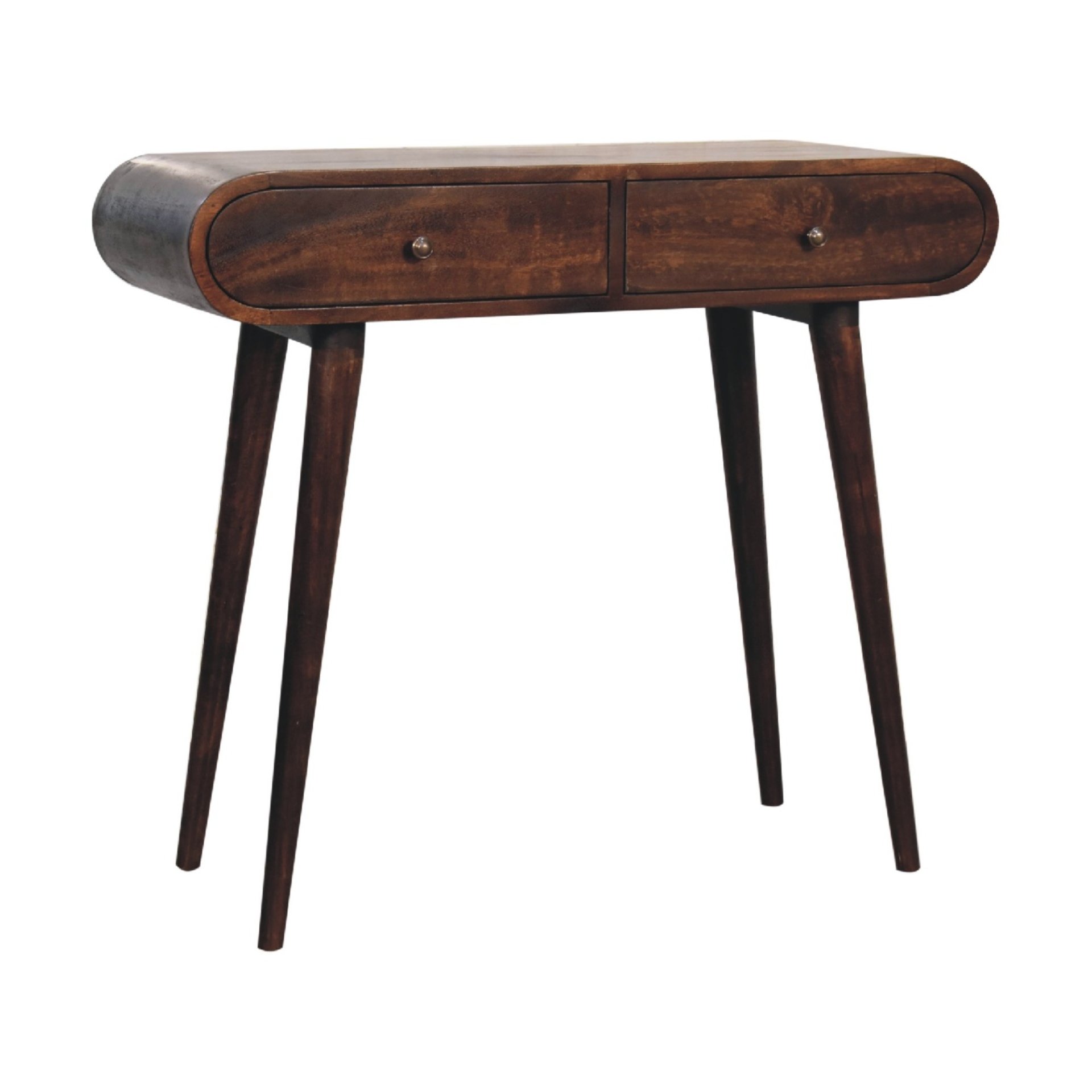 Curved Edge Console Table - Walnut - Image 5