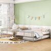 Full Long Over Queen Metal Bunk Bed With Trundle - Silver - Image 14