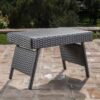 Outdoor Wicker Table With Rectangular Tabletop - Gray - Image 10