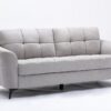 Callie - Woven Fabric Living Room Sofa, Loveseat, Chair (Set of 3) - Light Gray - Image 4