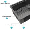 Undermount Kitchen Sink 33" 16 Gauge Ledge Workstation - Gunmetal Black - Image 9