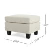 Springfield - Ottoman Contemporary Design Fabric Birch Wood Legs - Beige - Image 3