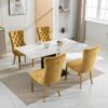 Nikki - Modern, High-End Tufted Solid Wood Contemporary Velvet Upholstered Dining Chair With Golden Stainless Steel Plating Legs, Nailhead Trim (Set of 2) - Gold - Image 16
