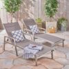 Oxton - Outdoor Chaise Lounge With Adjustable Aluminum Frame - Gray - Image 5