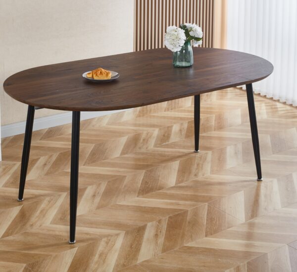Extensible Table, Dining Table, Office Table, Coffee Table Metal Leg - Walnut / Black