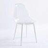 Dining Chair, Metal Leg, Plastic Seat (Set of 4) - Antique White - Image 2
