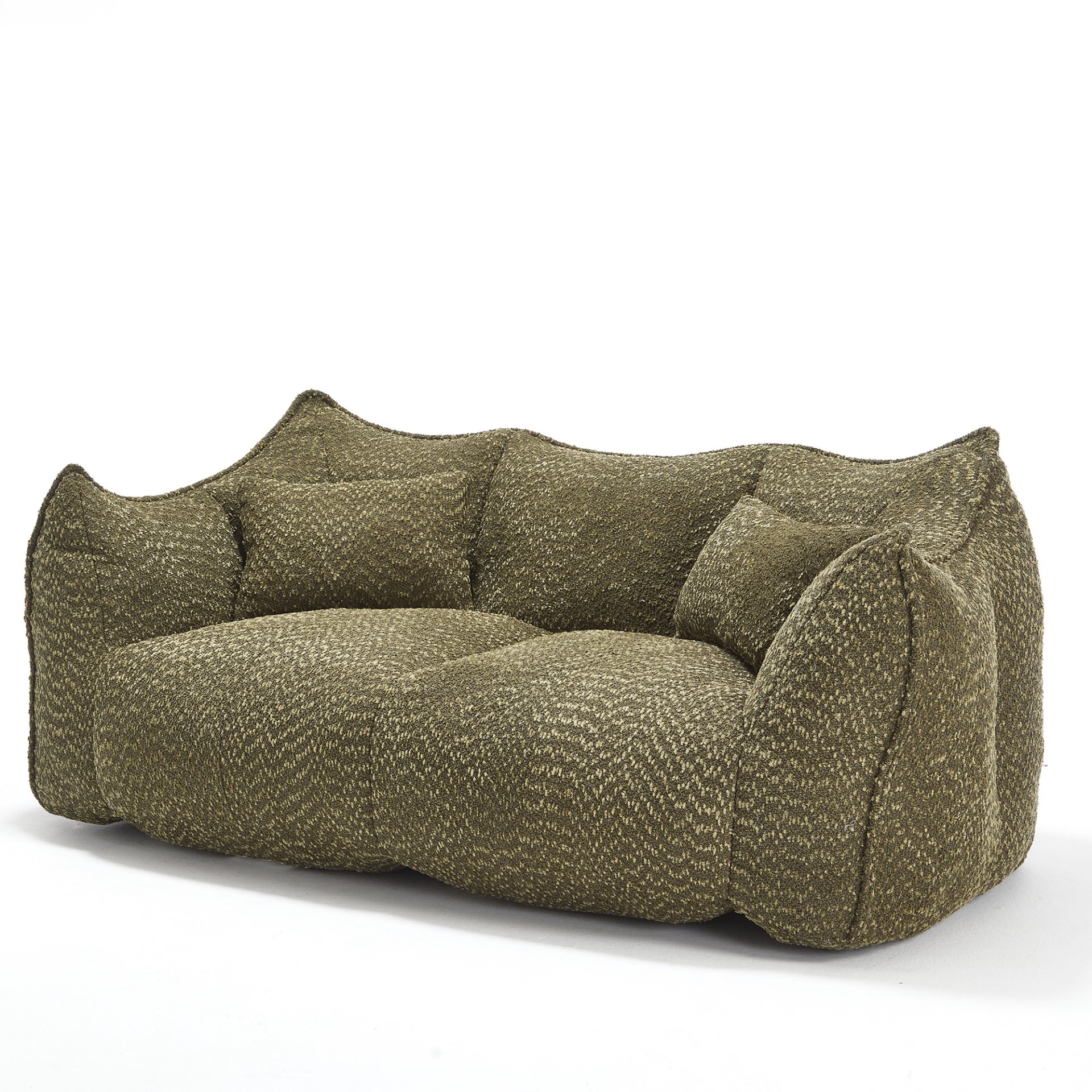 Comfortable Dual Beanbag Chair With High Resilience Foam Core For 2 People In - Olive Green - Image 17