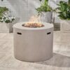 Magnesium Oxide Round Fire Pit With 40, 000 Btu For Patio Use - Light Gray - Image 2
