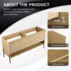 Modern Freestanding Bathroom Vanity With 4 Soft Close Cabinet Doors - Oak - Image 4