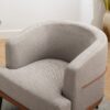 Modern Two-Tone Barrel Chair, Upholstered Round Armchair For Living Room Bedroom Reading Room - Burnt Orange - Image 13