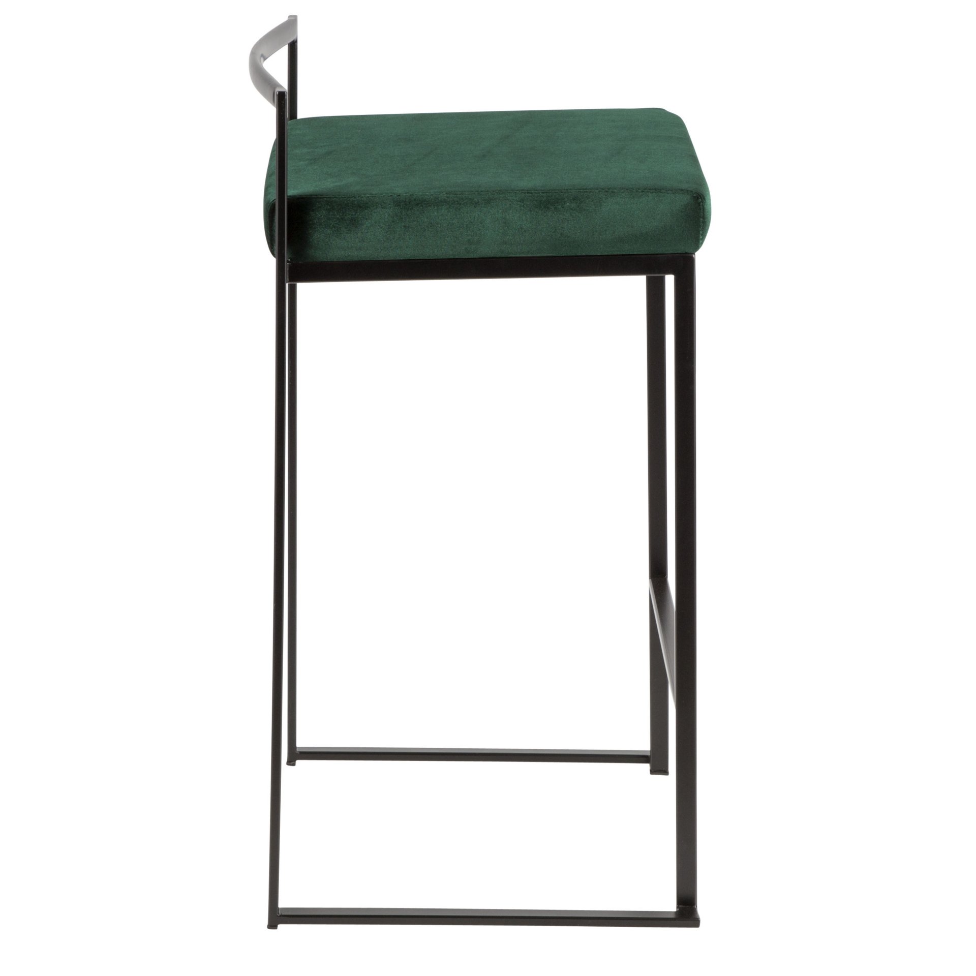Fuji - Contemporary Stackable Counter Stool (Set of 2) - Black / Green - Image 3