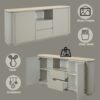 Ingram - Ceramic Top Server - Light Gray - Image 4