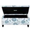 Luxury Storage Ottoman With Floral Patterned Fabric, Soft Close Hinges, Functional Footrest & Seat - Multicolor - Image 11